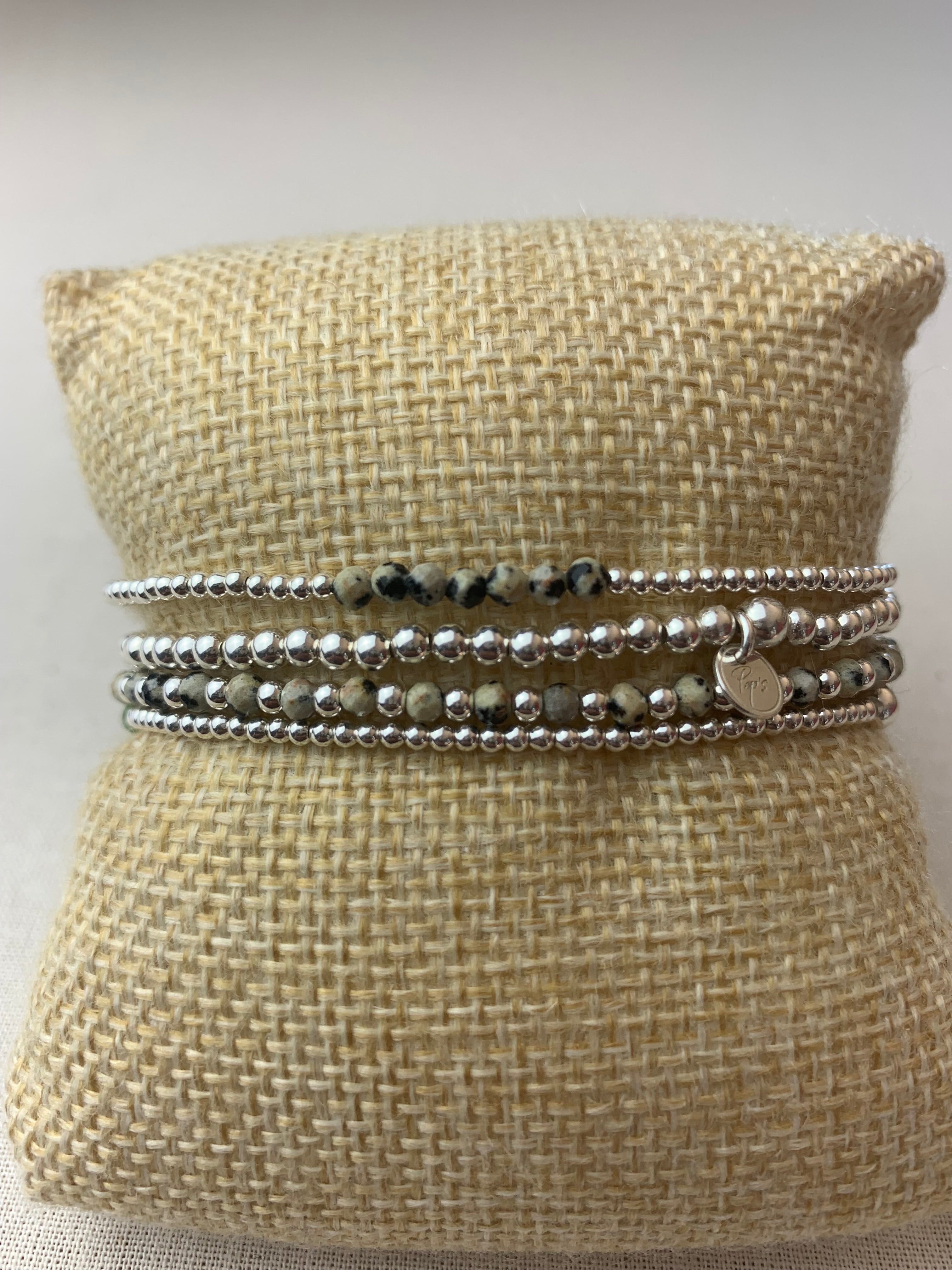 Bracelet Soleil Jaspe Dalmatien