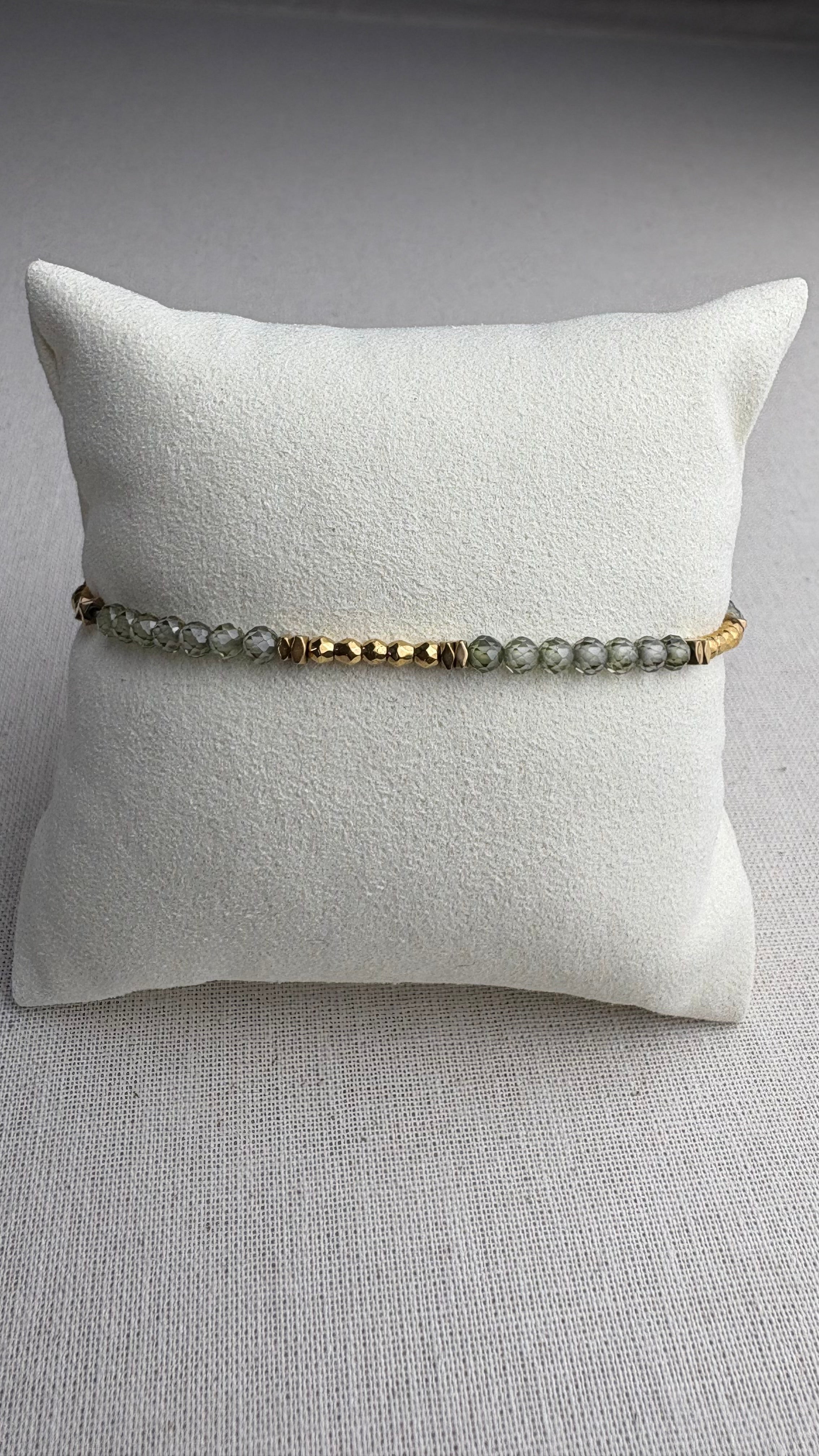 Bracelet Flo doré Zirconium kaki