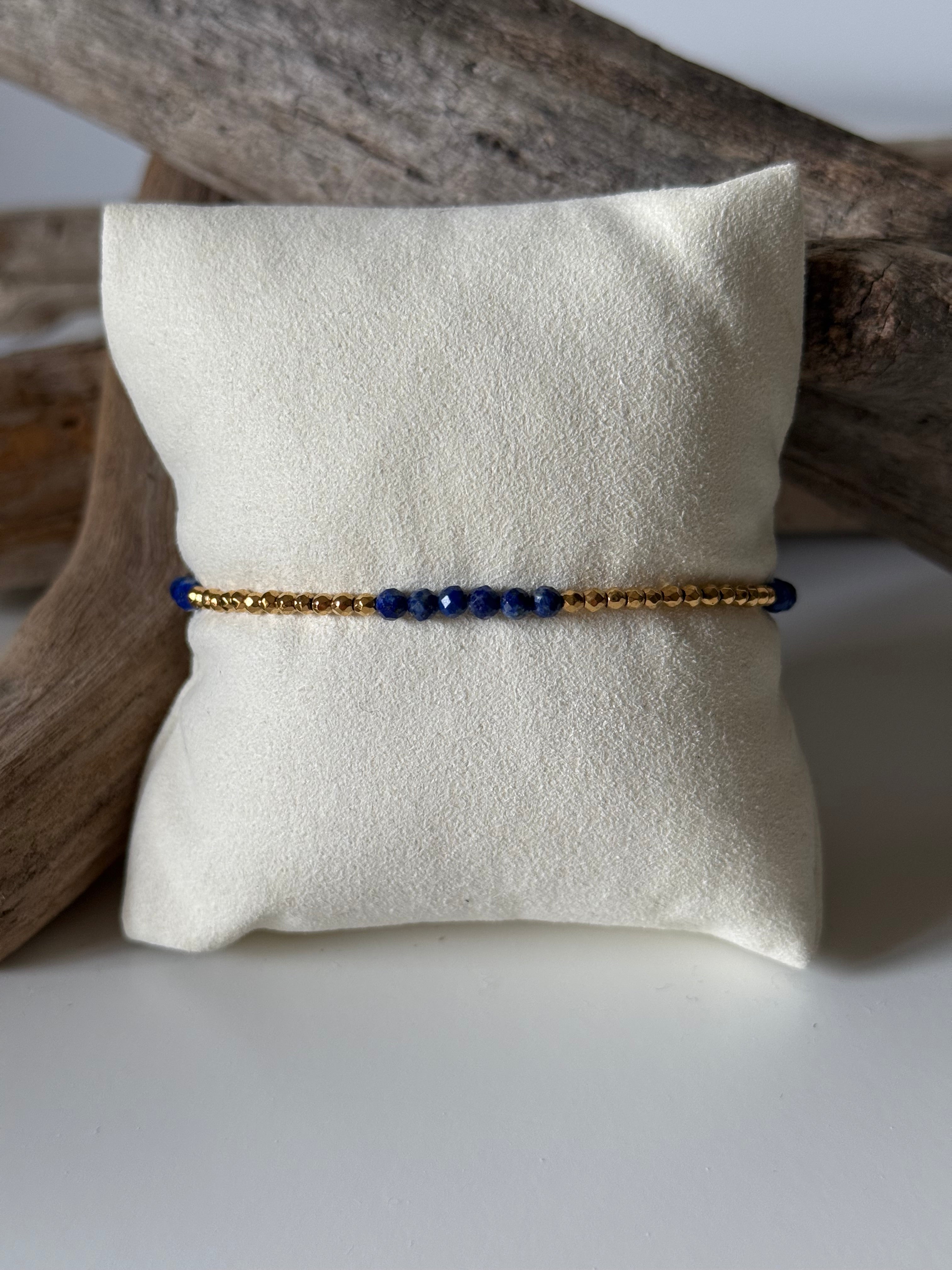 Bracelet Lila doré Lapis d’Afghanistan