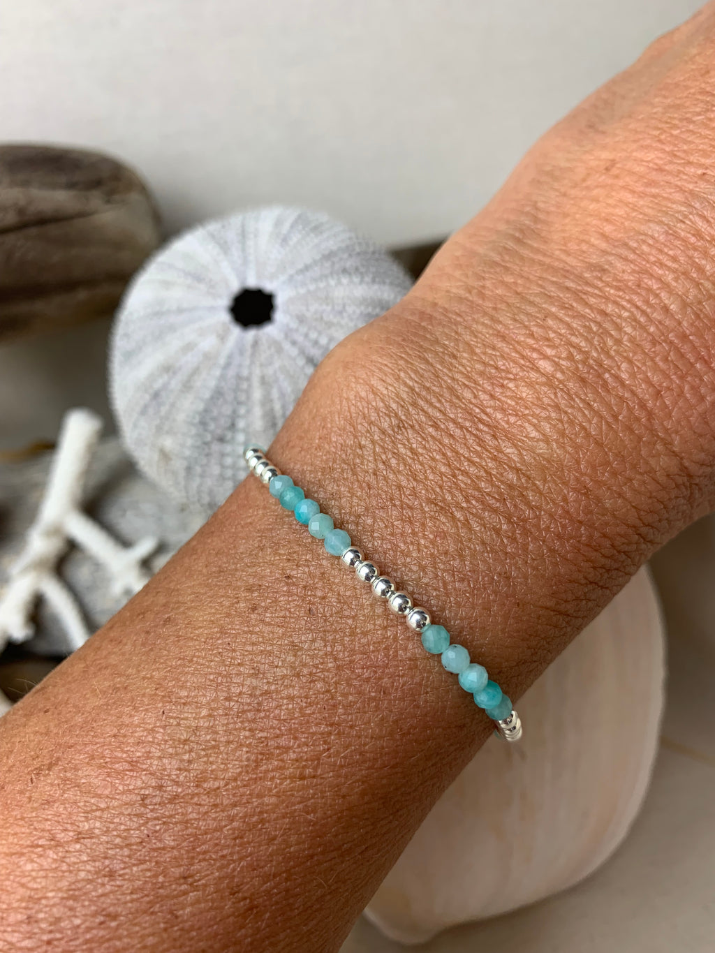 Bracelet Soleil Amazonite verte du Brésil