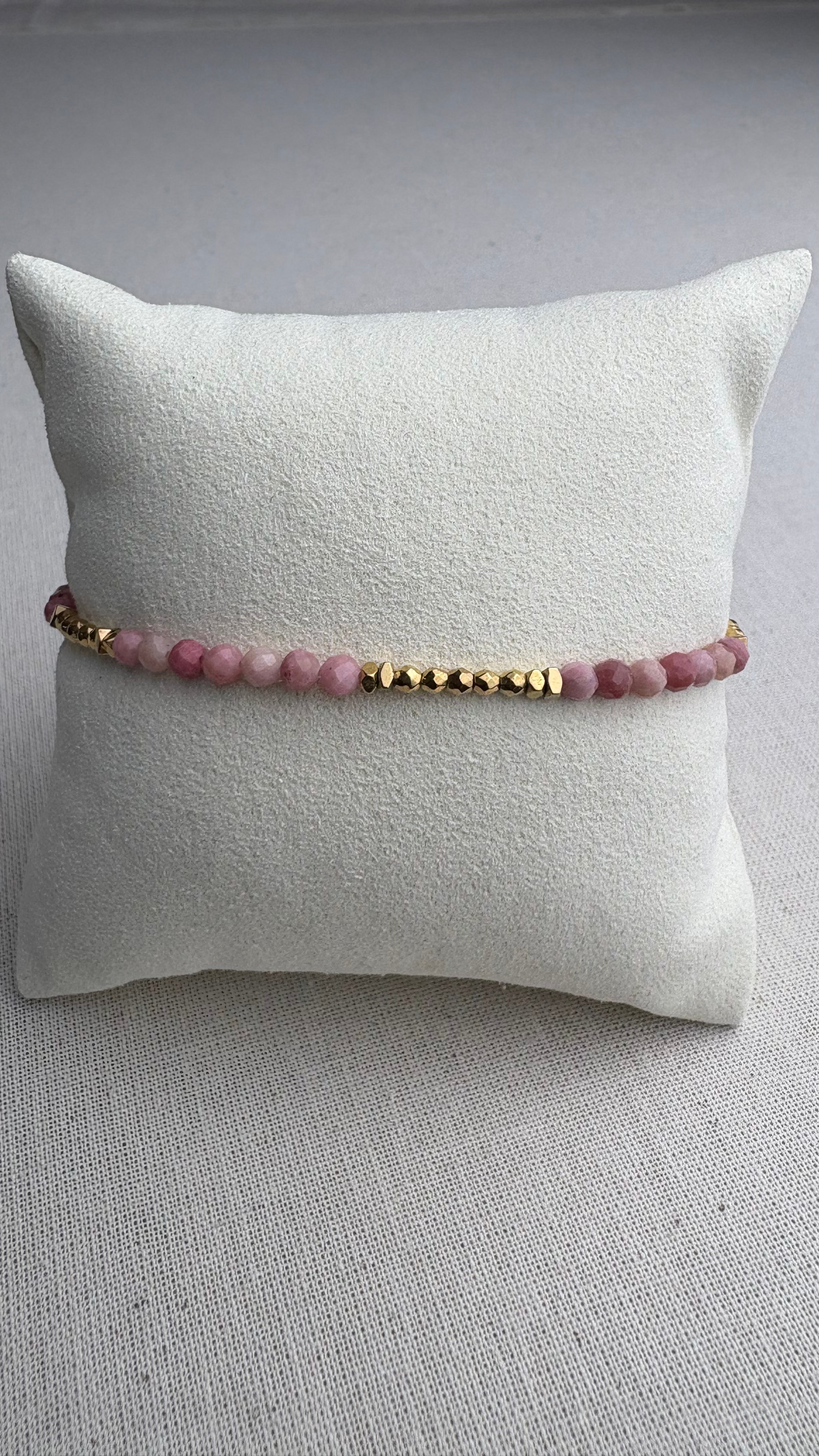 Bracelet Flo doré Rhodochrosite Madagascar