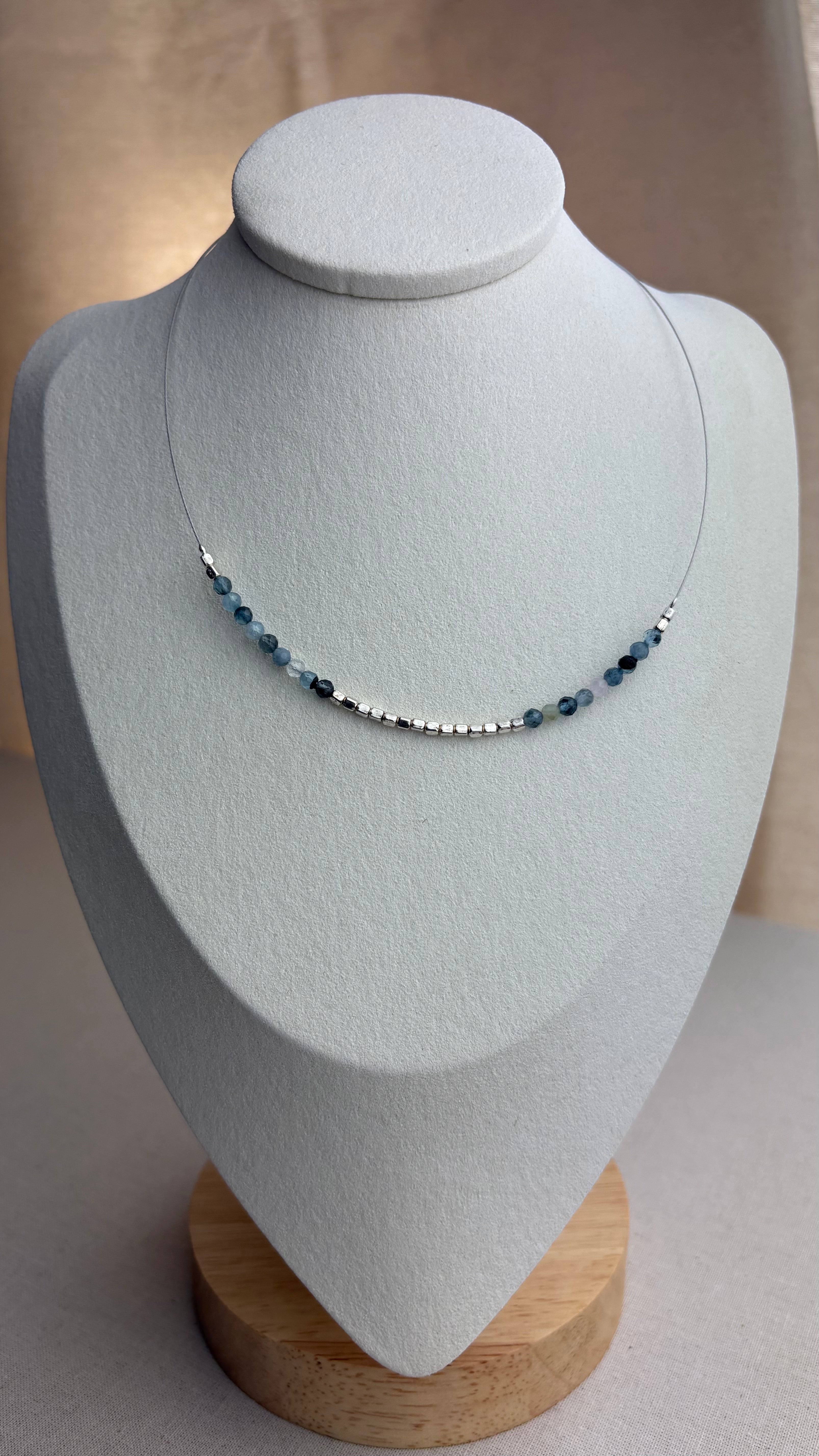 Collier ras de cou Aigue Marine