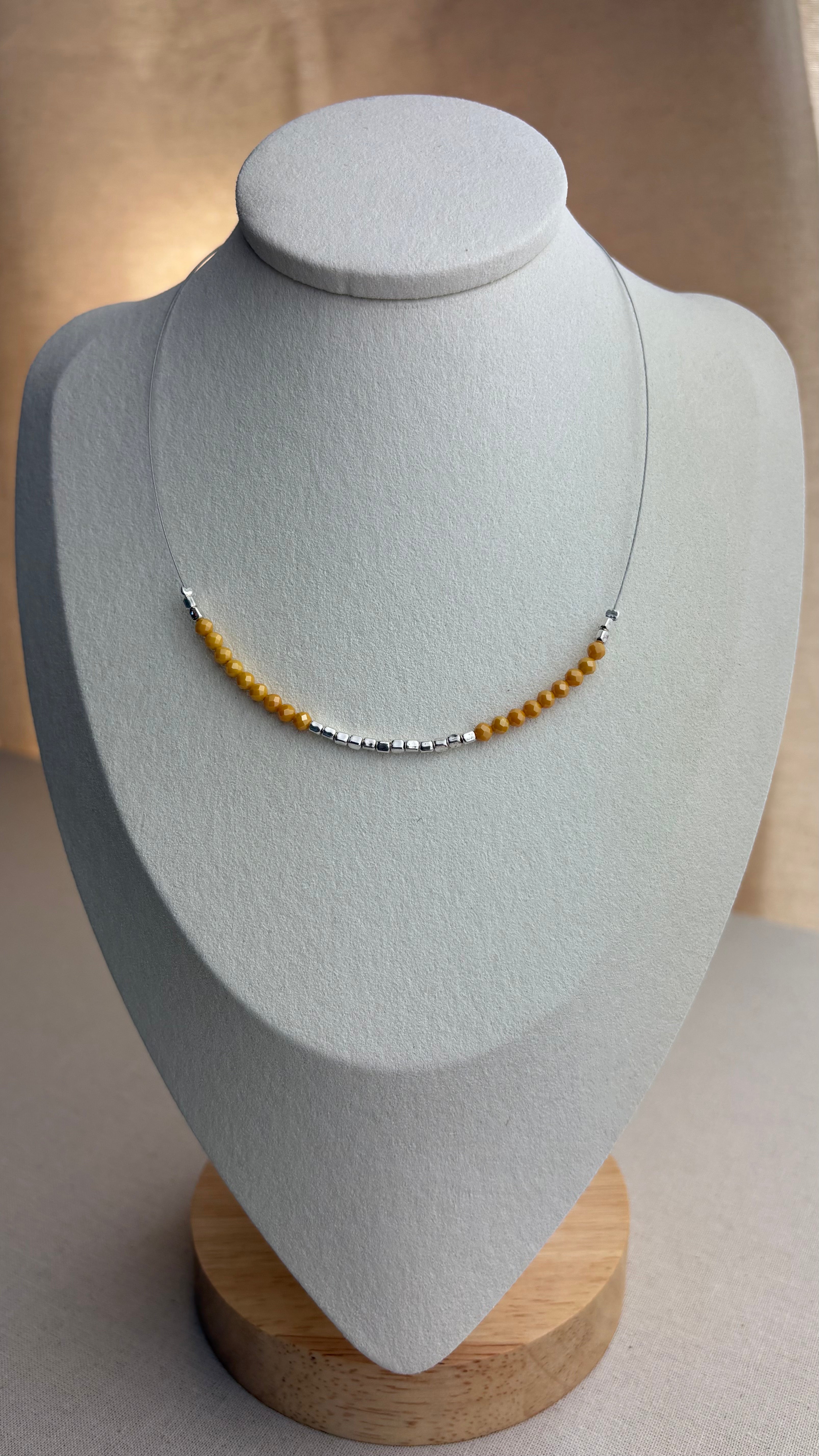 Collier ras de cou Zirconium papaye