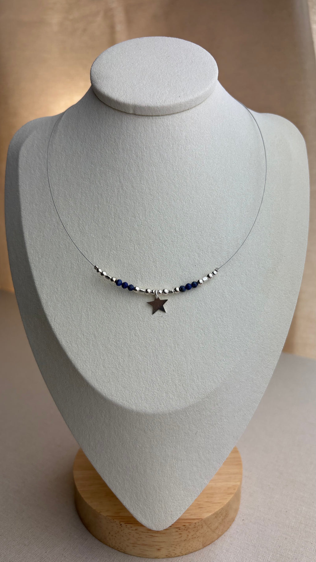 Collier ras de cou Étoile Lapis d’Afghanistan