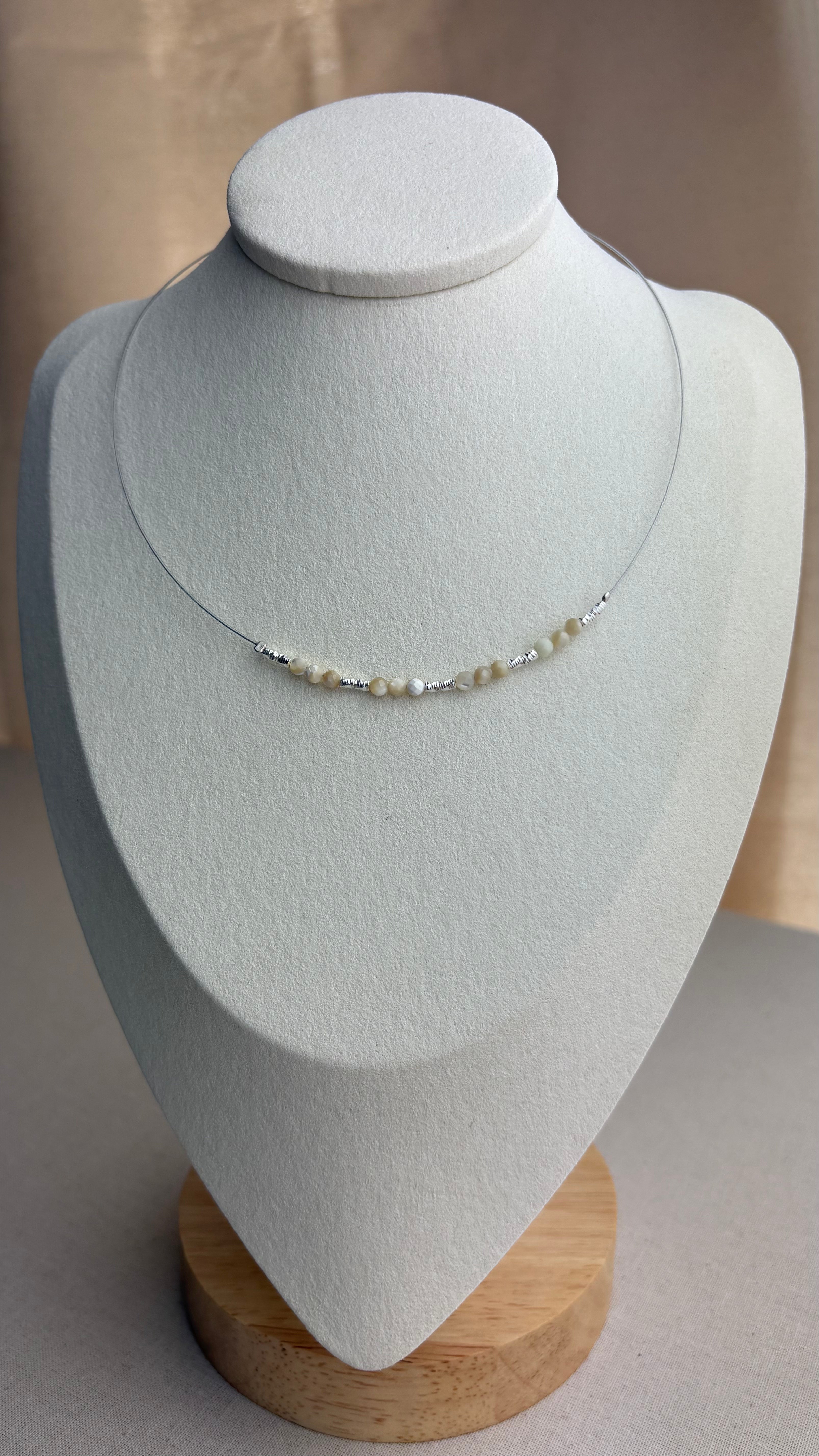 Collier ras de cou Argent 925 Nacre Paloma