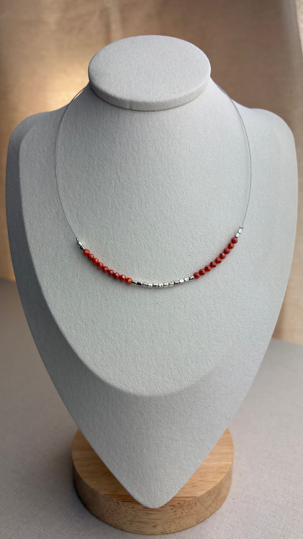 Collier ras de cou Zirconium dark papaye