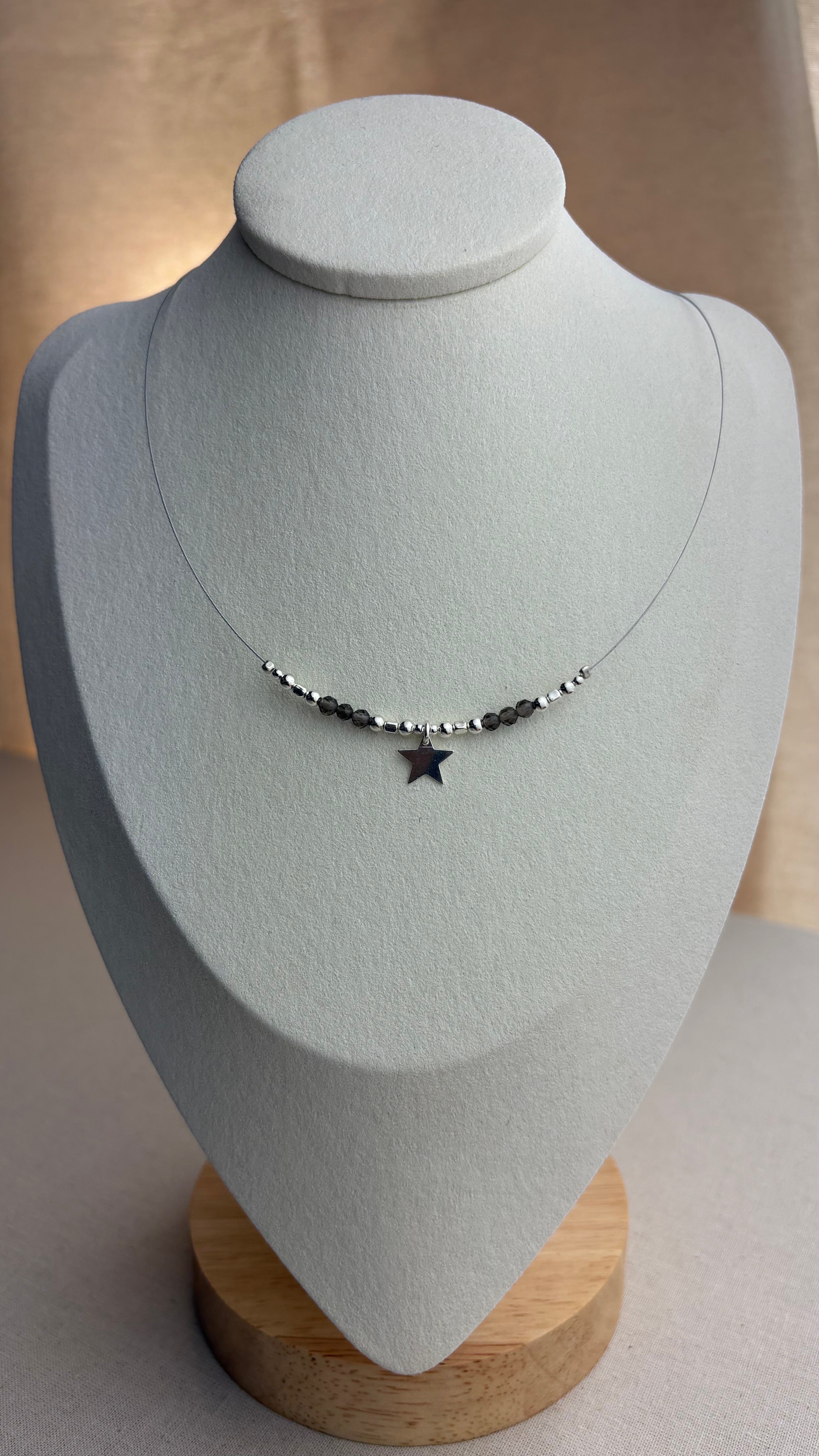 Collier ras de cou Étoile Quartz Fumé du Brésil