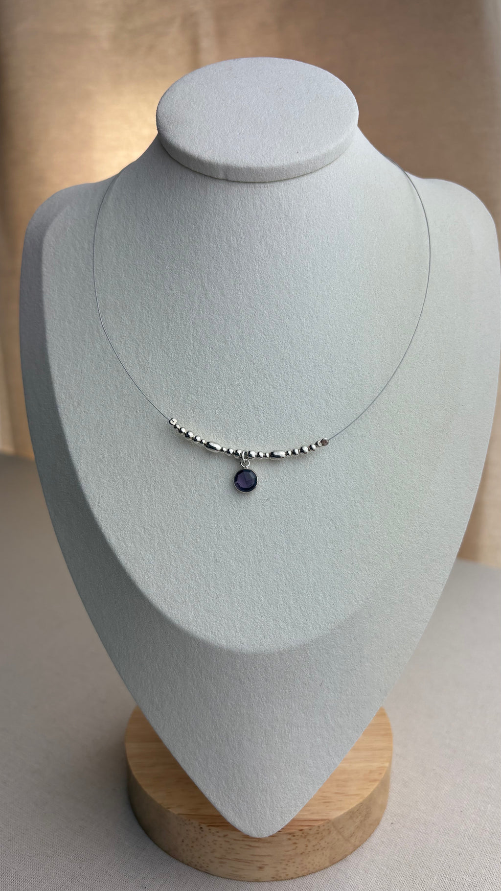 Collier ras de cou Briolette Améthyste