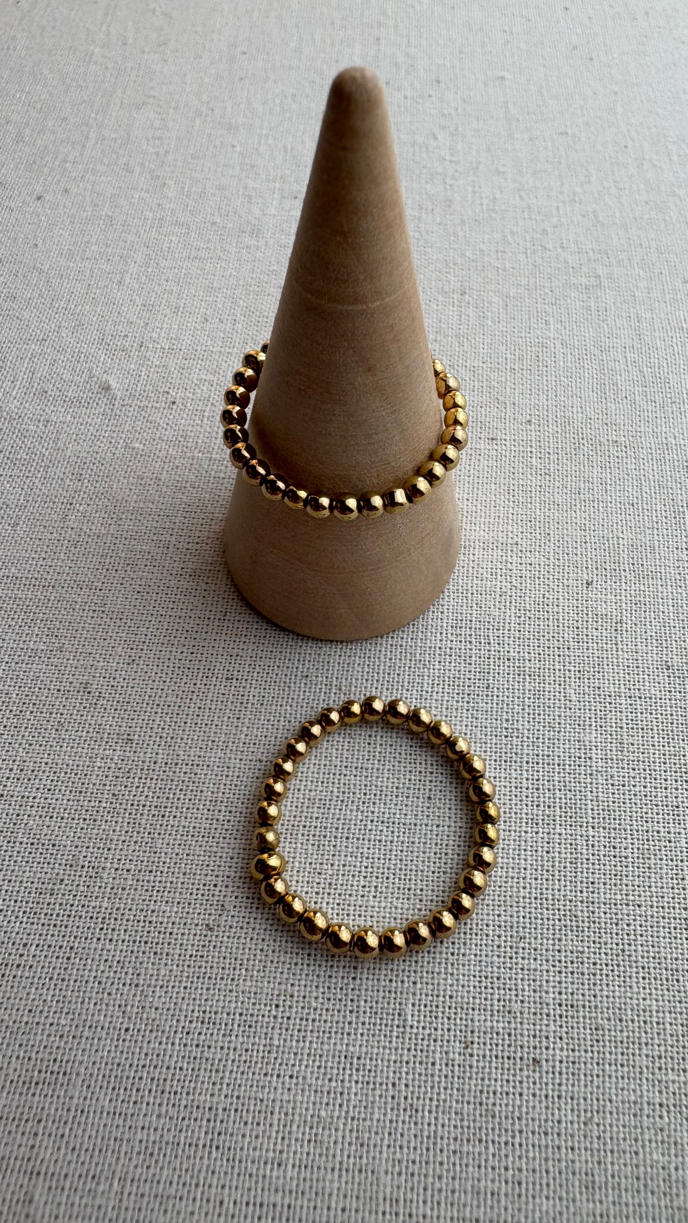 Bague fine Hématite dorée