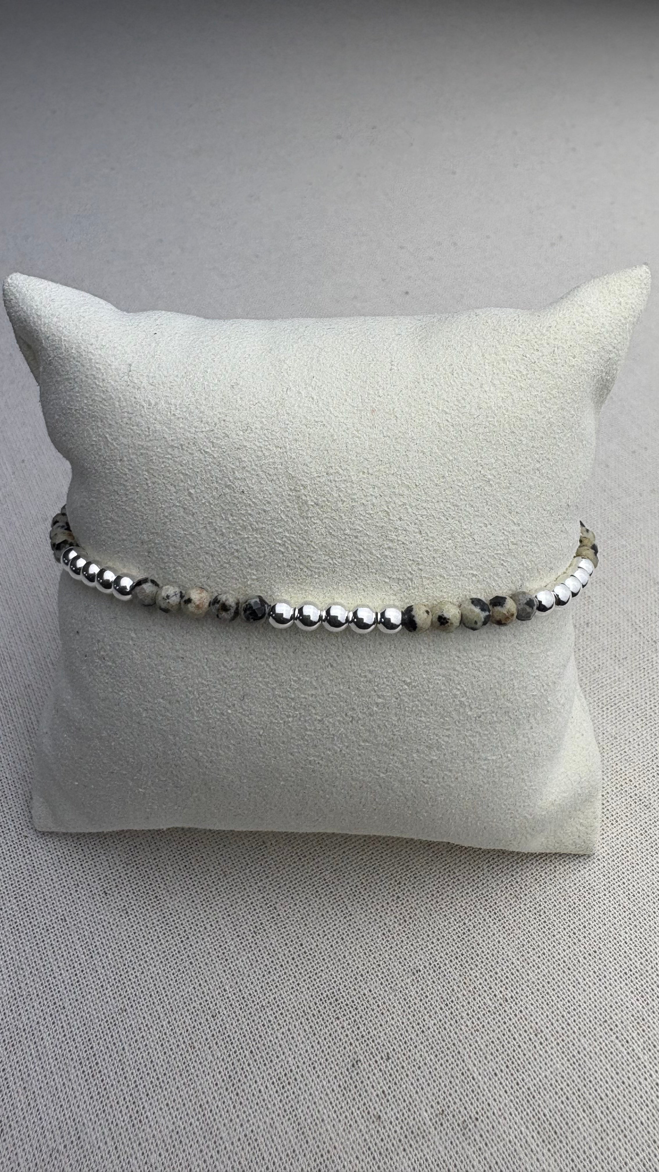 Bracelet Soleil Jaspe Dalmatien