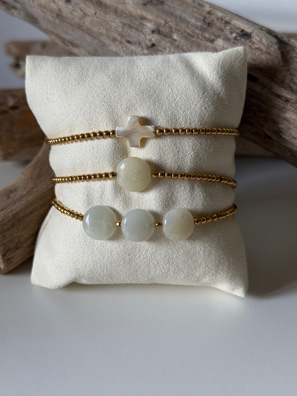 Bracelet Océan doré Pierre de Lune d’Afrique