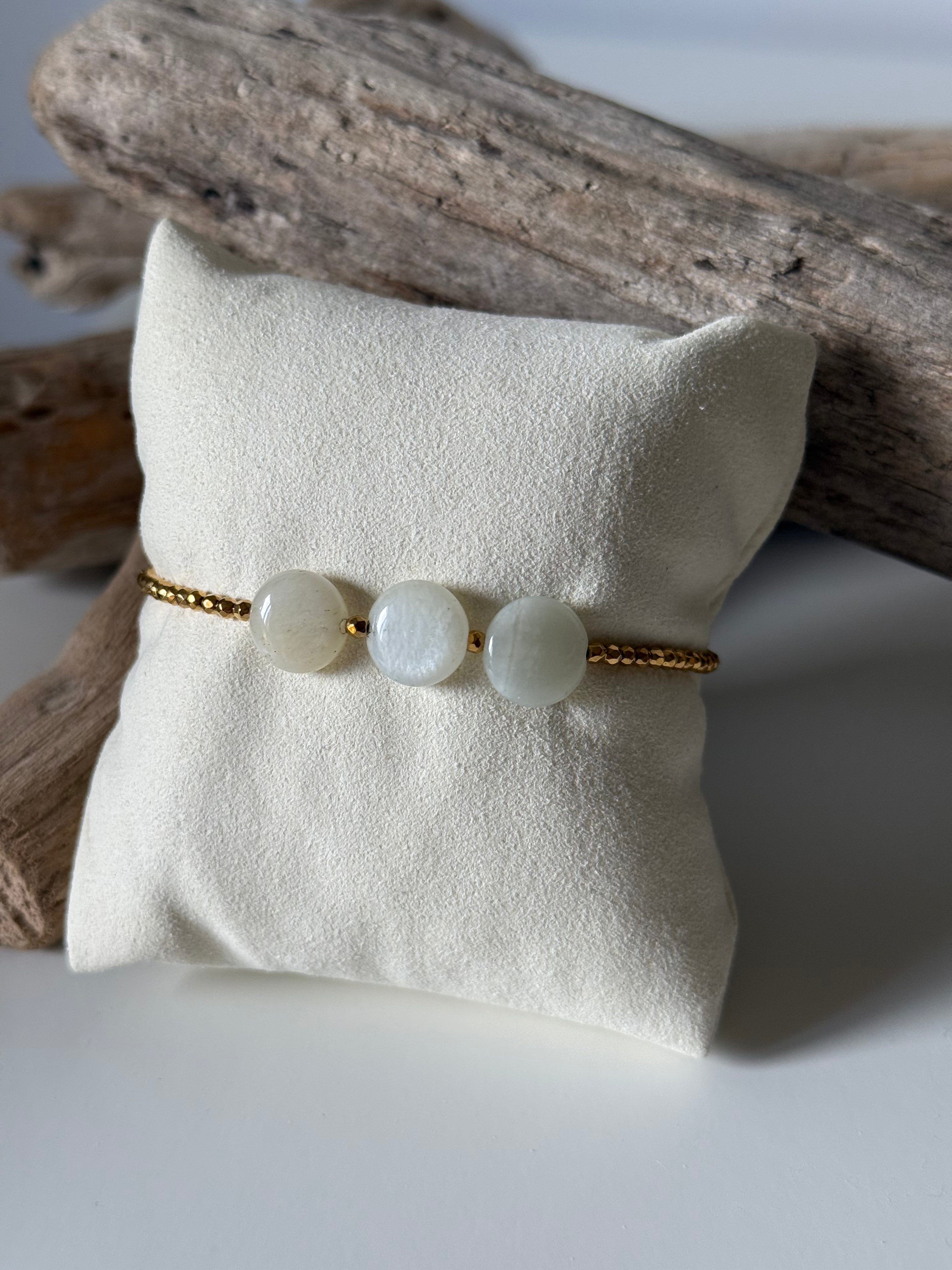 Bracelet Océan doré Pierre de Lune d’Afrique