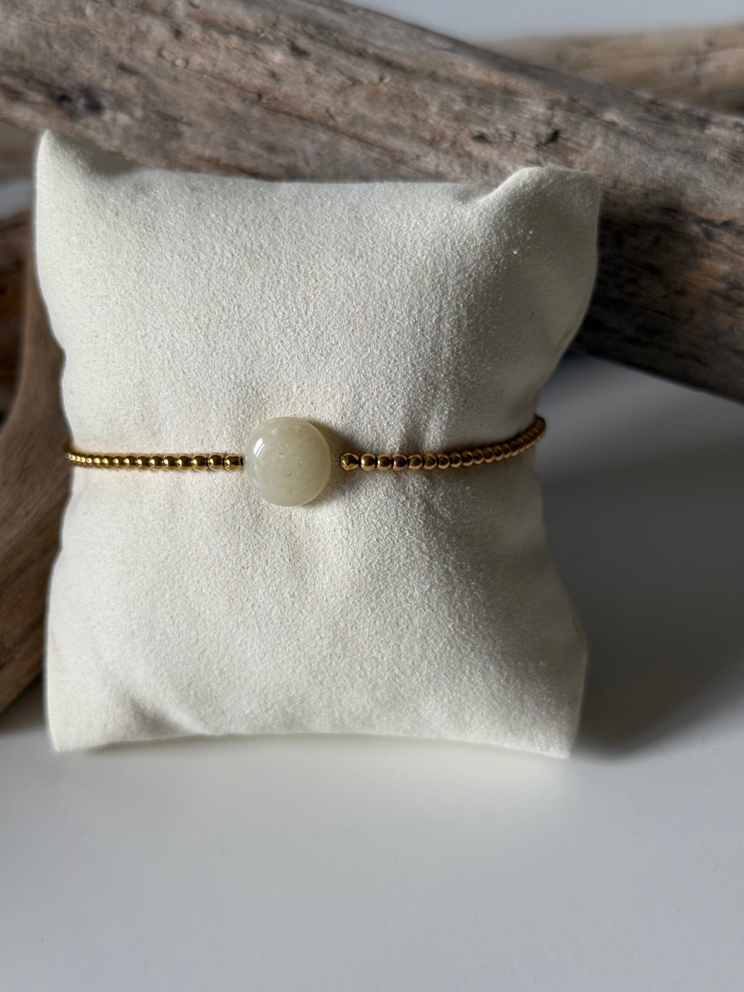 Bracelet Dune doré Pierre de Lune d’Afrique