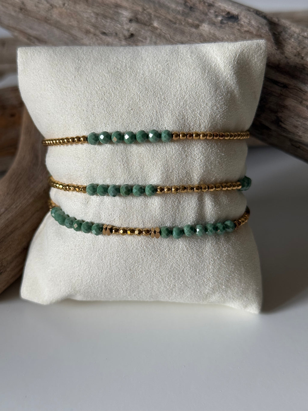 Bracelet Flo doré Zirconium Émeraude