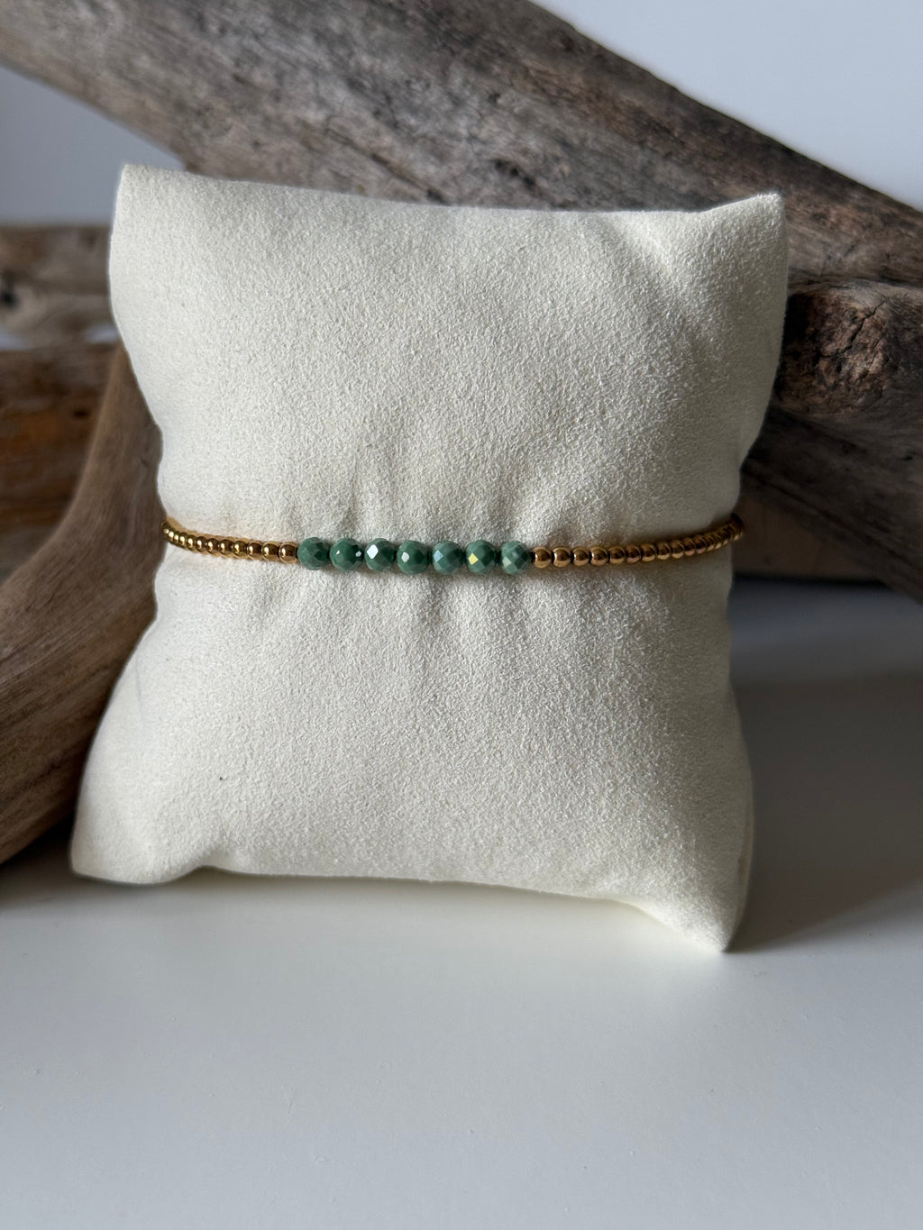 Bracelet Léna Doré zirconium vert Émeraude